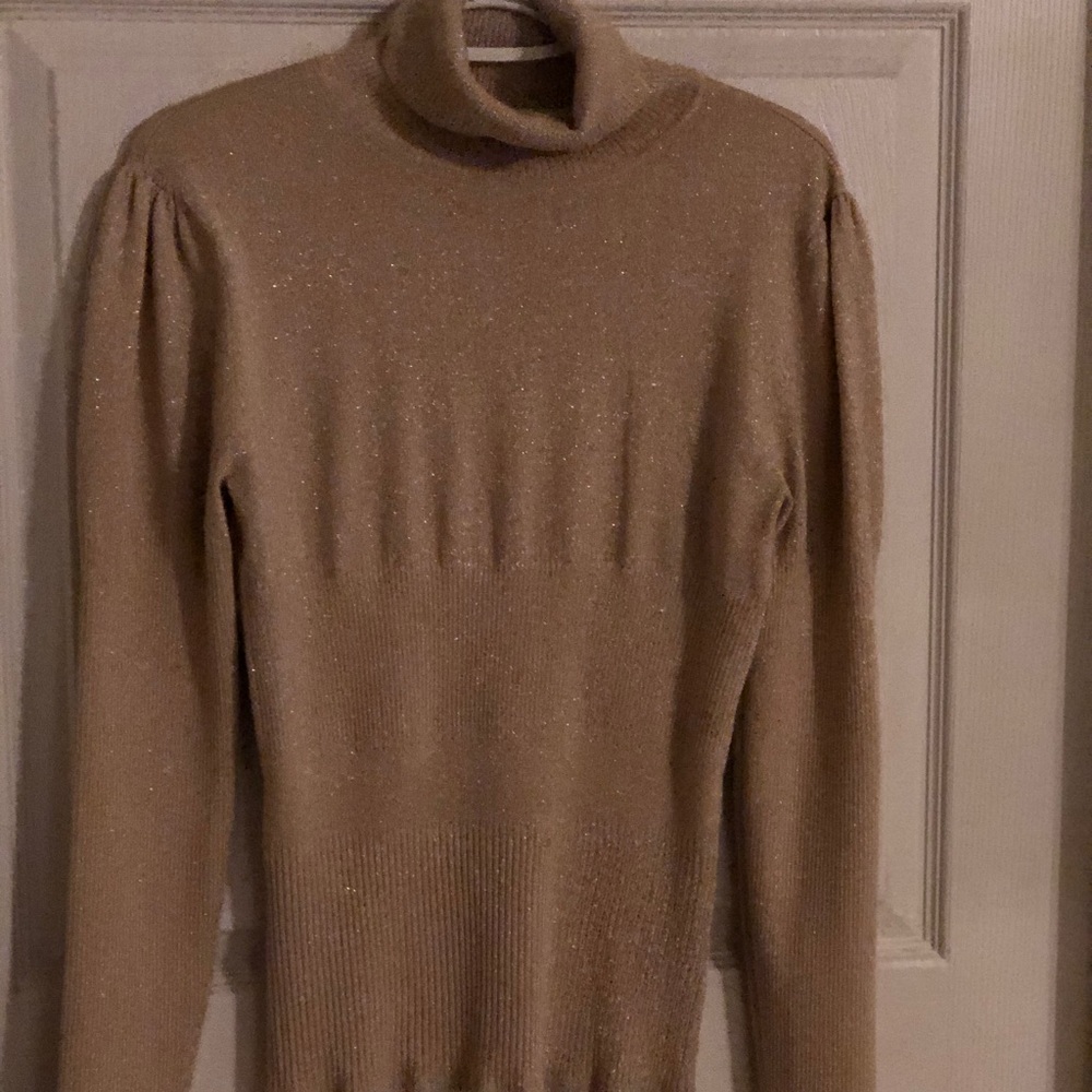 Gold Turtleneck Sweater